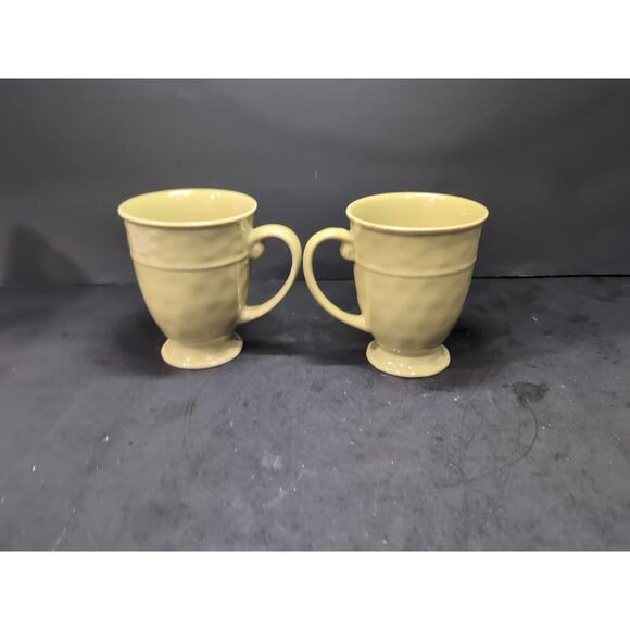 Pier 1 Imports Martillo Green Sage Footed Mugs, 12oz Cup, Set Of 2 Coffee Mugs - Picture 3 of 9